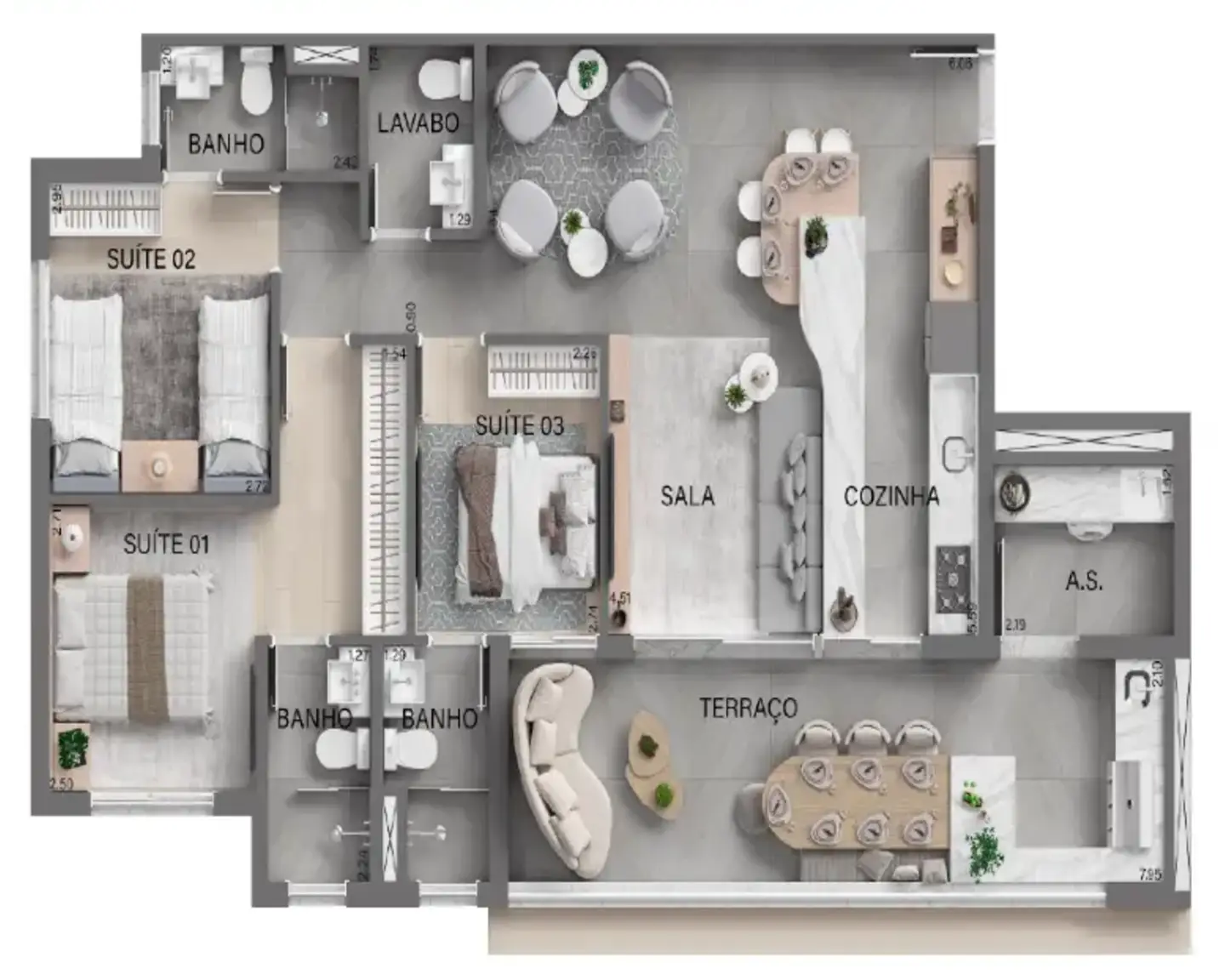 Planta Tipo 105m²